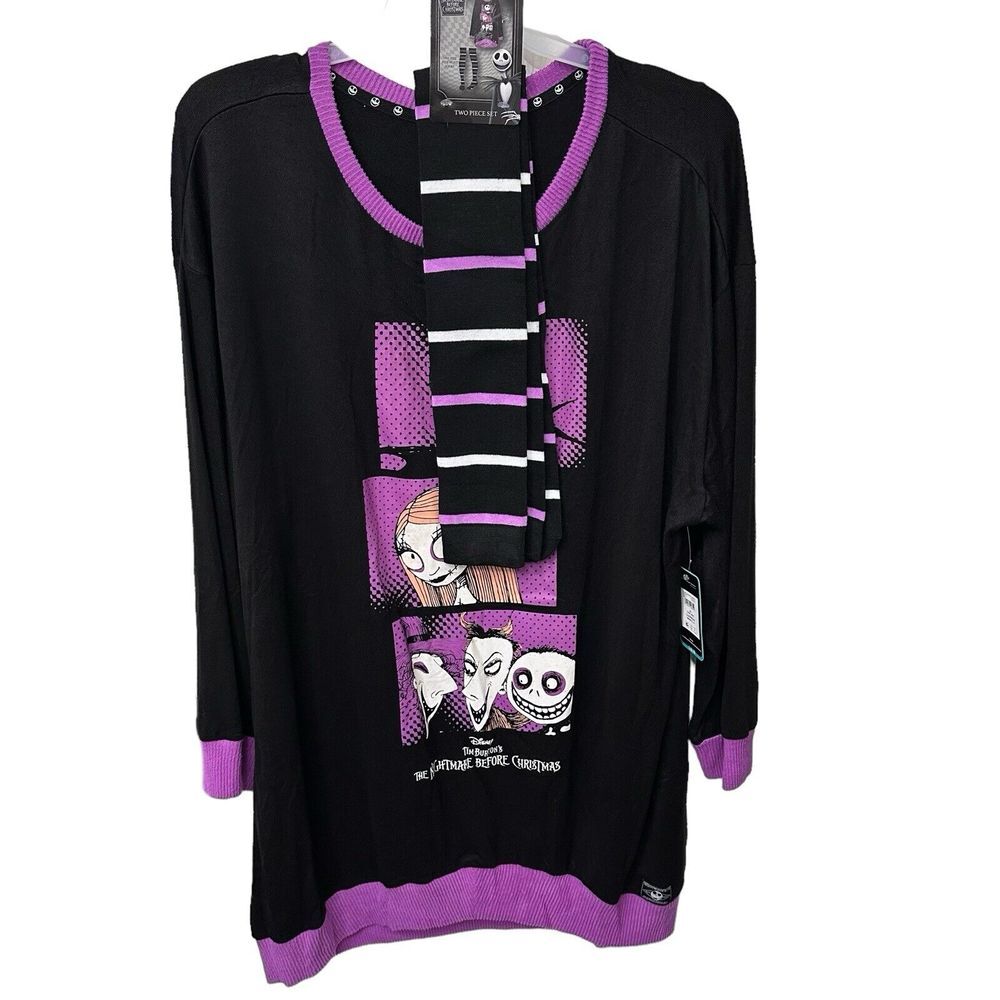Disney Nightmare Before Christmas Women Size 2X Sleep Shirt + Socks Pajamas NWT - Picture 5 of 10